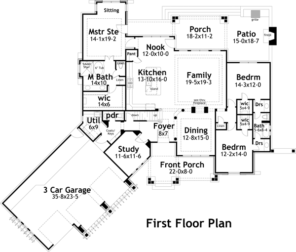 Main Floor Plan for House Plan #645942