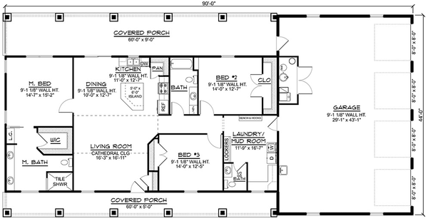 Main Floor Plan for House Plan #753081