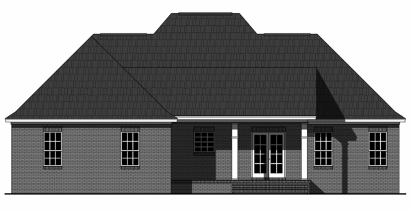 Rear Elevation for House Plan #217561