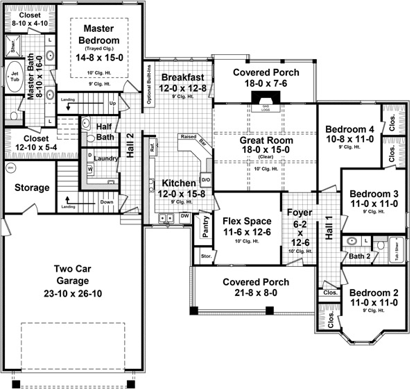Main Floor Plan for House Plan #218522