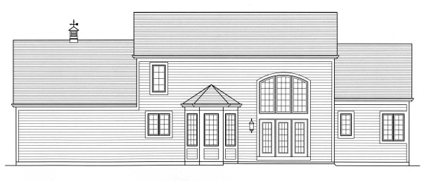 Rear Elevation for House Plan #538522