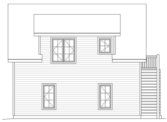 Rear Elevation for House Plan #418411