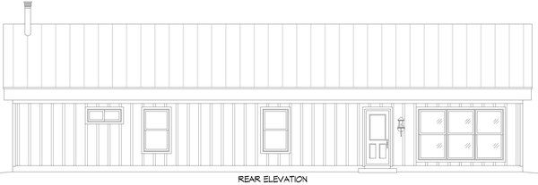 Rear Elevation for House Plan #699471
