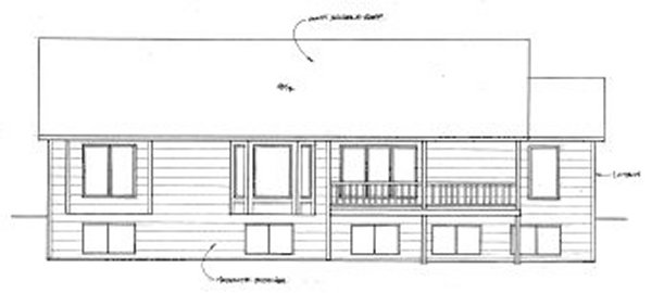 Rear Elevation for House Plan #350641