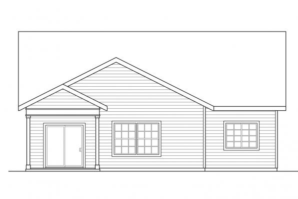 Rear Elevation for House Plan #343671