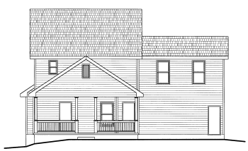 Rear Elevation for House Plan #154451