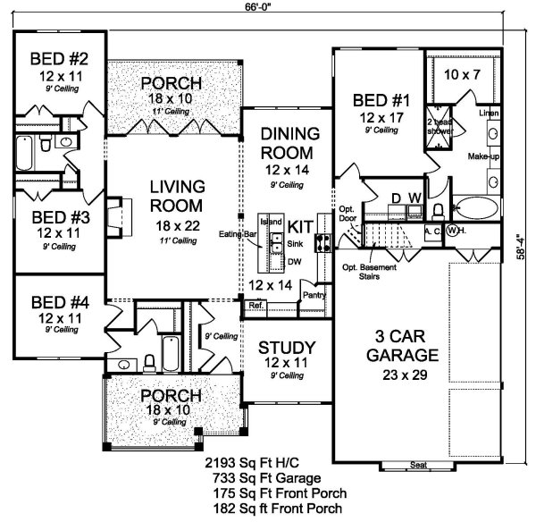 Main Floor Plan for House Plan #243912