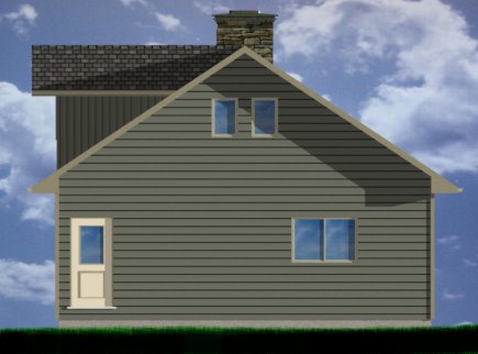 Rear Elevation for House Plan #195091