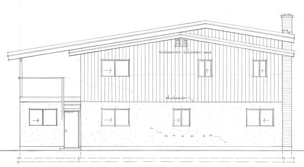 Rear Elevation for House Plan #200292