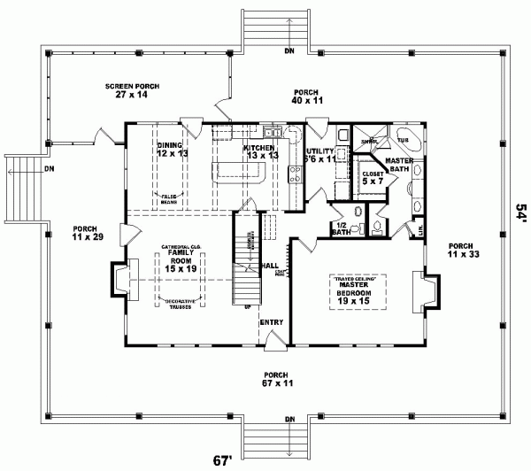 Main Floor Plan for House Plan #499673