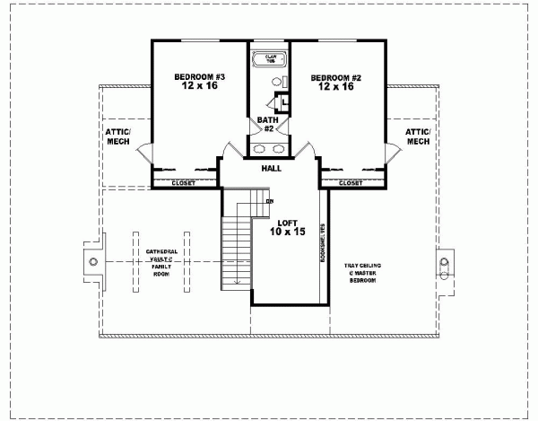 Second Floor Plan for House Plan #499673