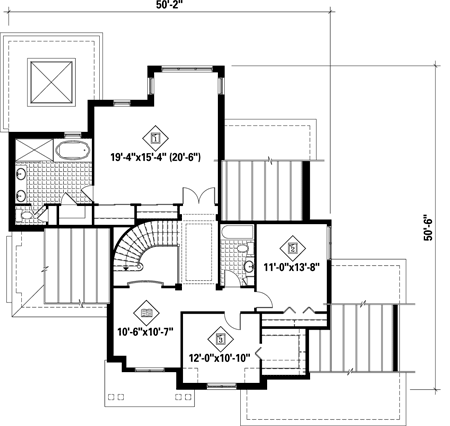 Second Floor Plan for House Plan #171513