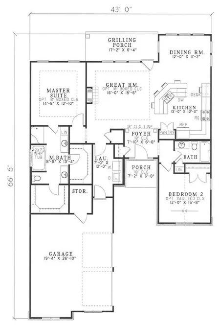 Main Floor Plan for House Plan #314741