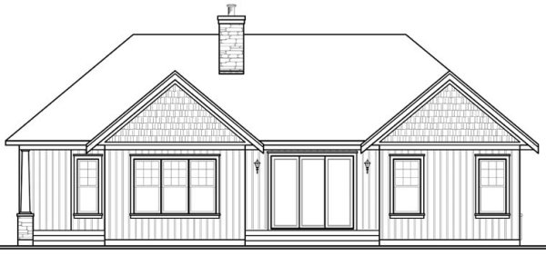 Rear Elevation for House Plan #141971