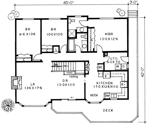Main Floor Plan for House Plan #220160
