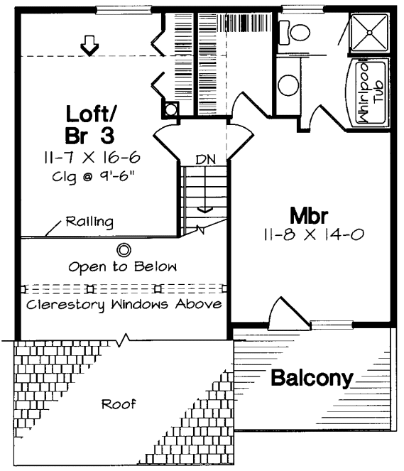 Second Floor Plan for House Plan #189134