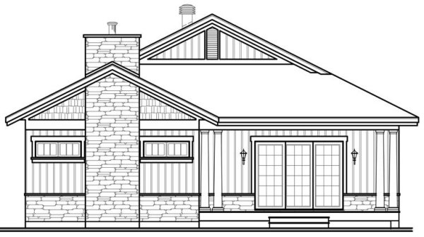 Rear Elevation for House Plan #140423