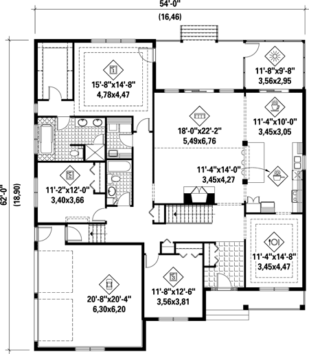 Main Floor Plan for House Plan #170622