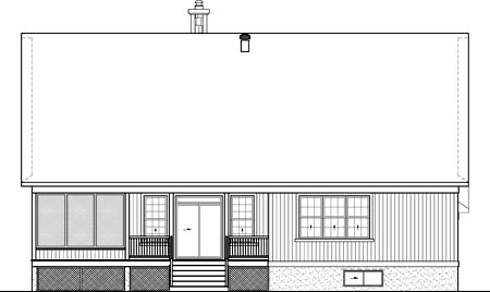 Rear Elevation for House Plan #170622