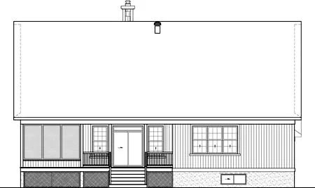 Rear Elevation for House Plan #170622