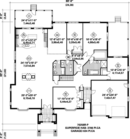 Main Floor Plan for House Plan #176873