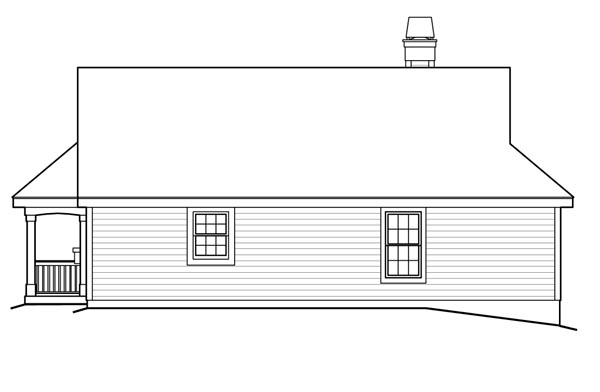 Rear Elevation for House Plan #636131