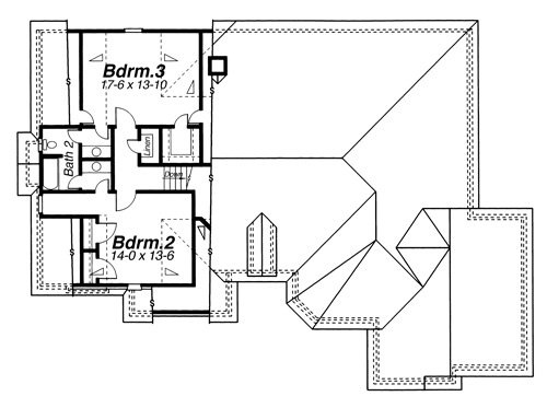 Second Floor Plan for House Plan #124213