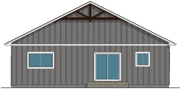 Rear Elevation for House Plan #200926