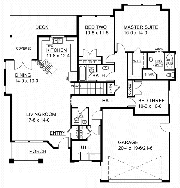 Main Floor Plan for House Plan #108095