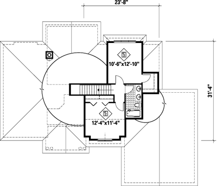 Second Floor Plan for House Plan #175991