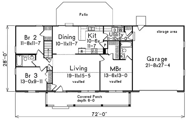 Main Floor Plan for House Plan #630041