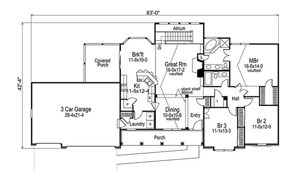 Main Floor Plan for House Plan #635481