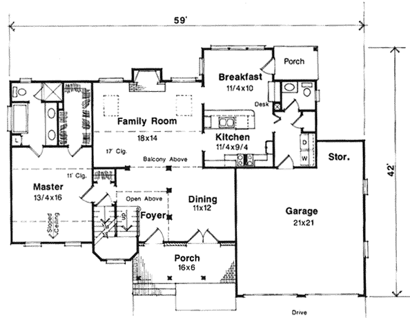 Main Floor Plan for House Plan #116581