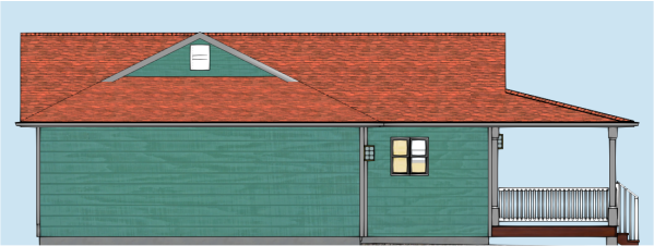 Left Elevation for House Plan #671001