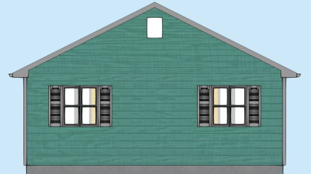 Rear Elevation for House Plan #671002