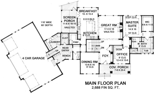 Main Floor Plan for House Plan #283513