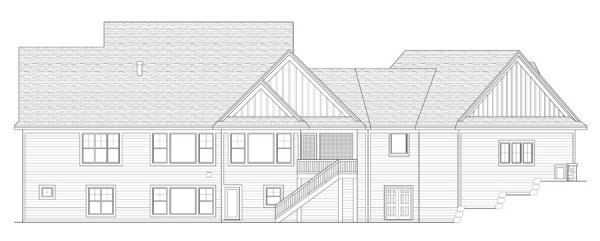 Rear Elevation for House Plan #283513