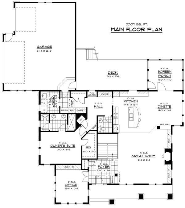 Main Floor Plan for House Plan #288413