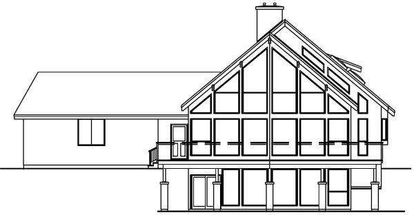 Rear Elevation for House Plan #570191