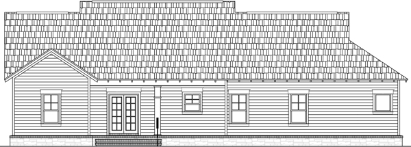 Rear Elevation for House Plan #218100