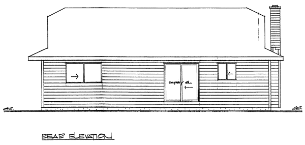 Rear Elevation for House Plan #200925