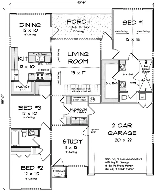 Main Floor Plan for House Plan #248851