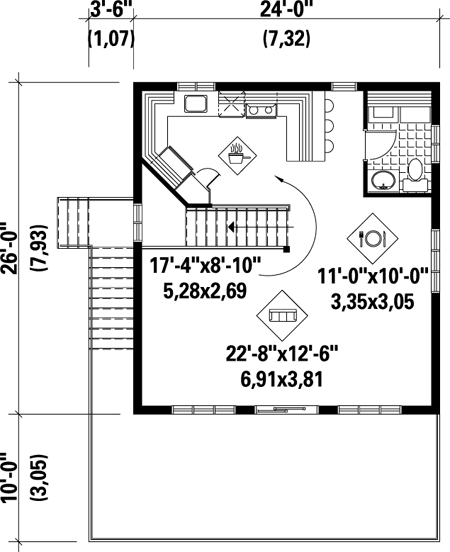 Second Floor Plan for House Plan #179574