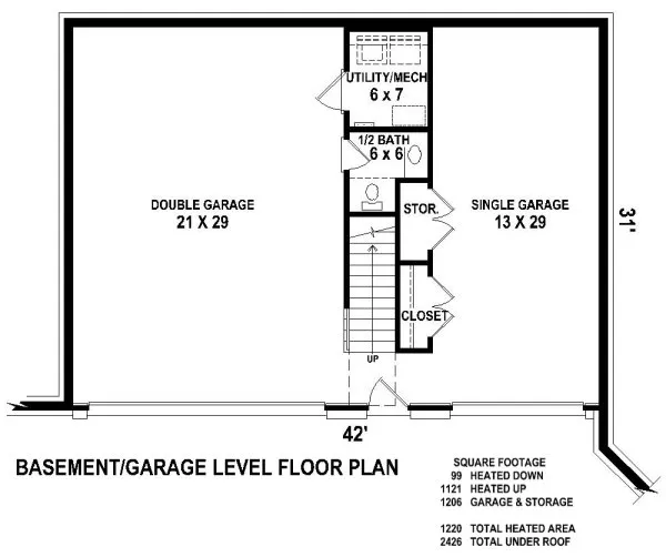 Basement Plan for House Plan #496242