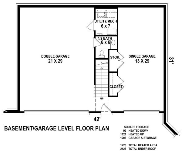 Basement Plan for House Plan #496242