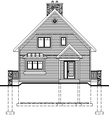 Rear Elevation for House Plan #424901
