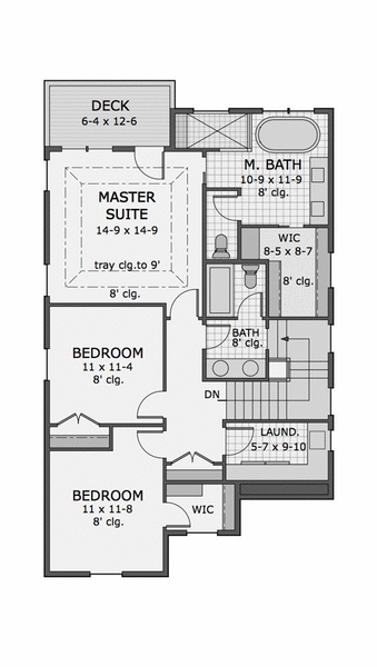 Second Floor Plan for House Plan #282532