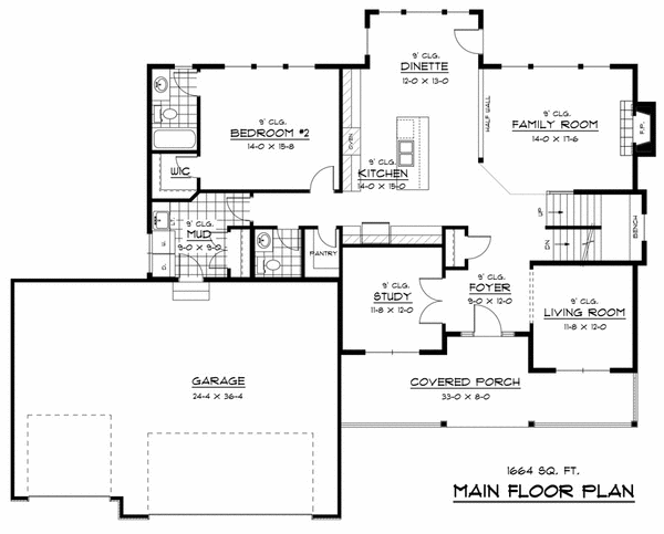 Main Floor Plan for House Plan #280672