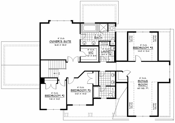 Second Floor Plan for House Plan #288943