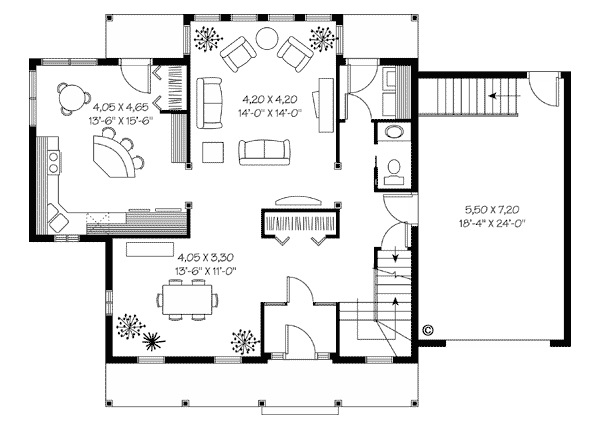 Main Floor Plan for House Plan #140862